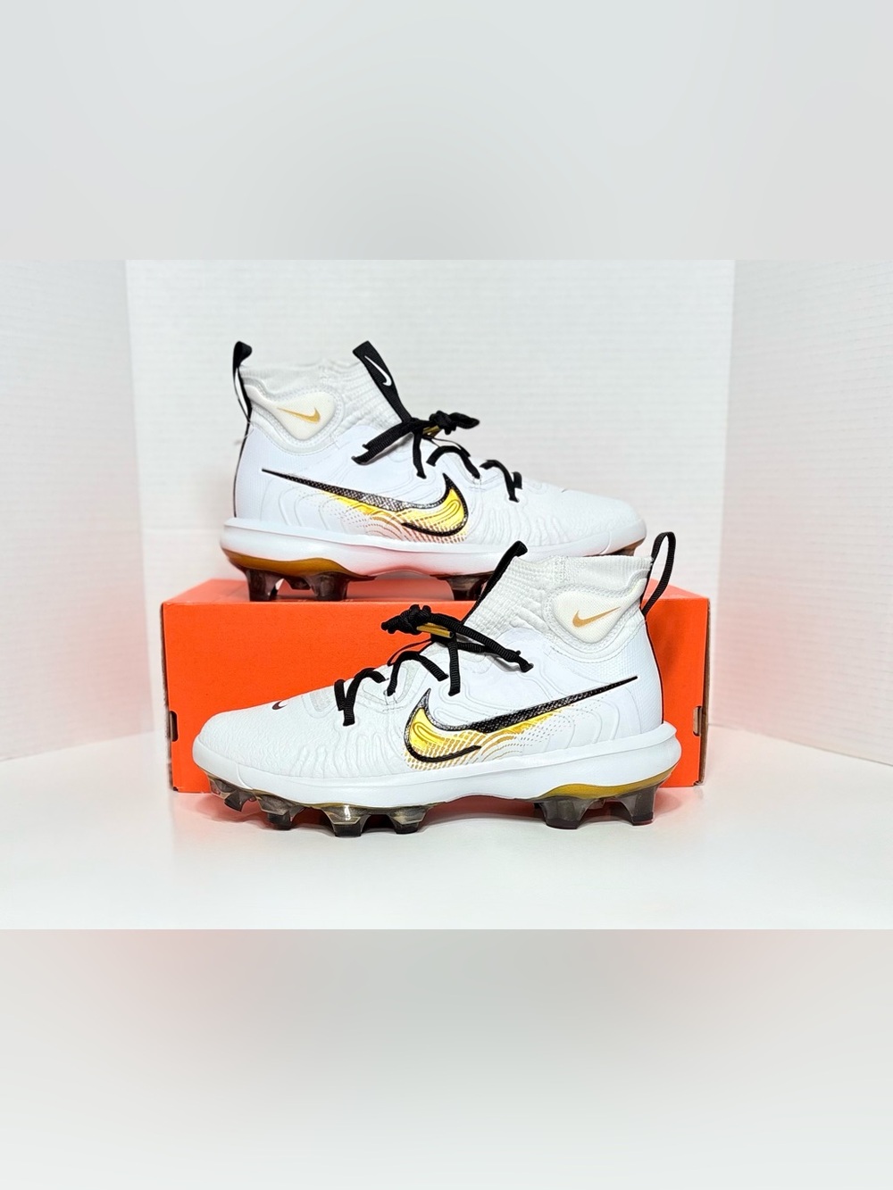 Nike Alpha Huarache NXT MCS Men’s Baseball Cleats FZ8650-119 White Gold black